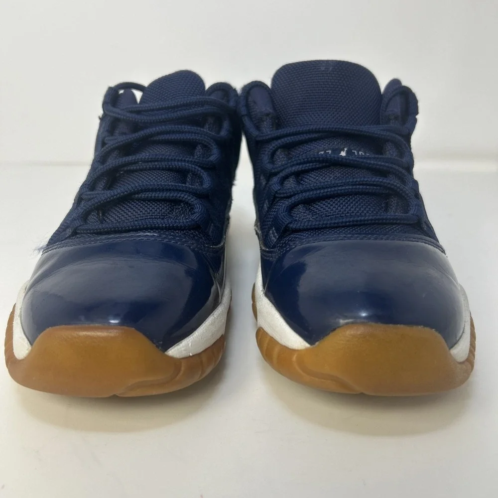 Air Jordan 11 Low Navy Gum GS Midnight Navy/White 528896-405 Kids 4Y, Womens 5.5